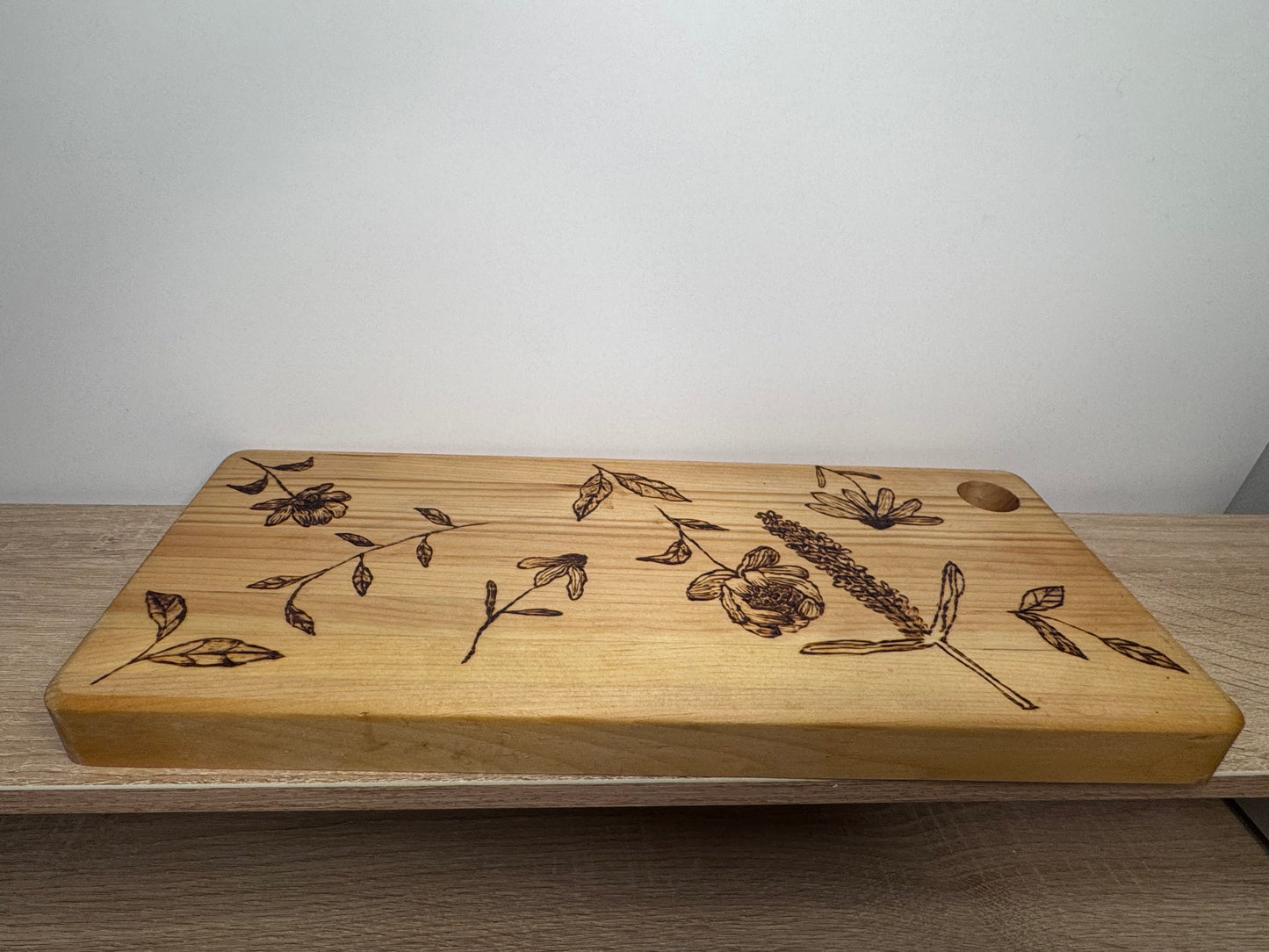 Serving board-wood burned design