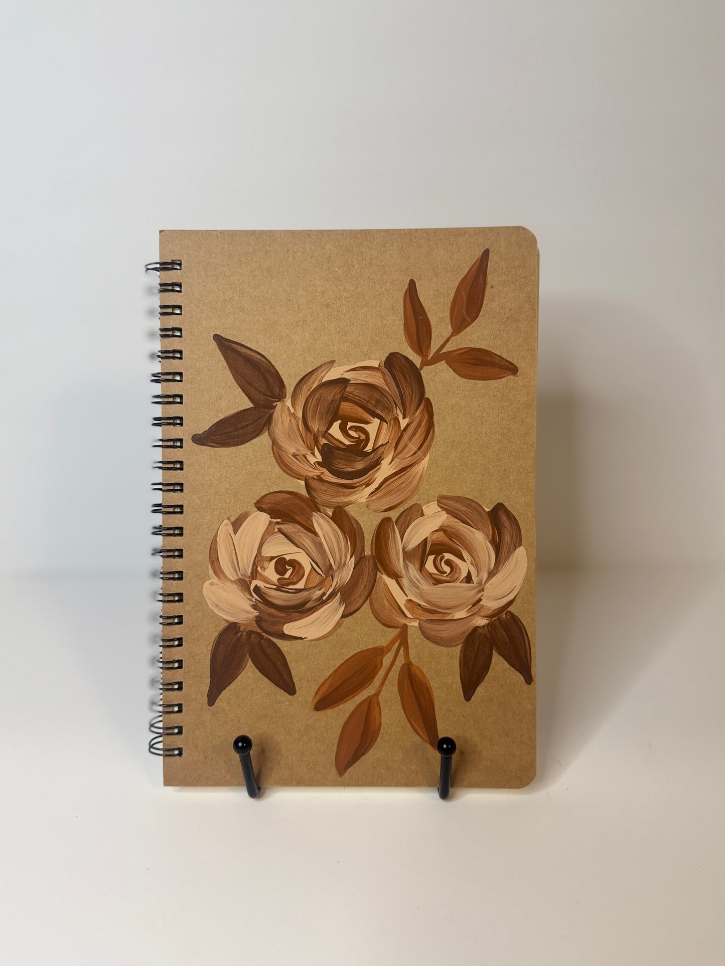 Kraft Notebook (Brown flowers)