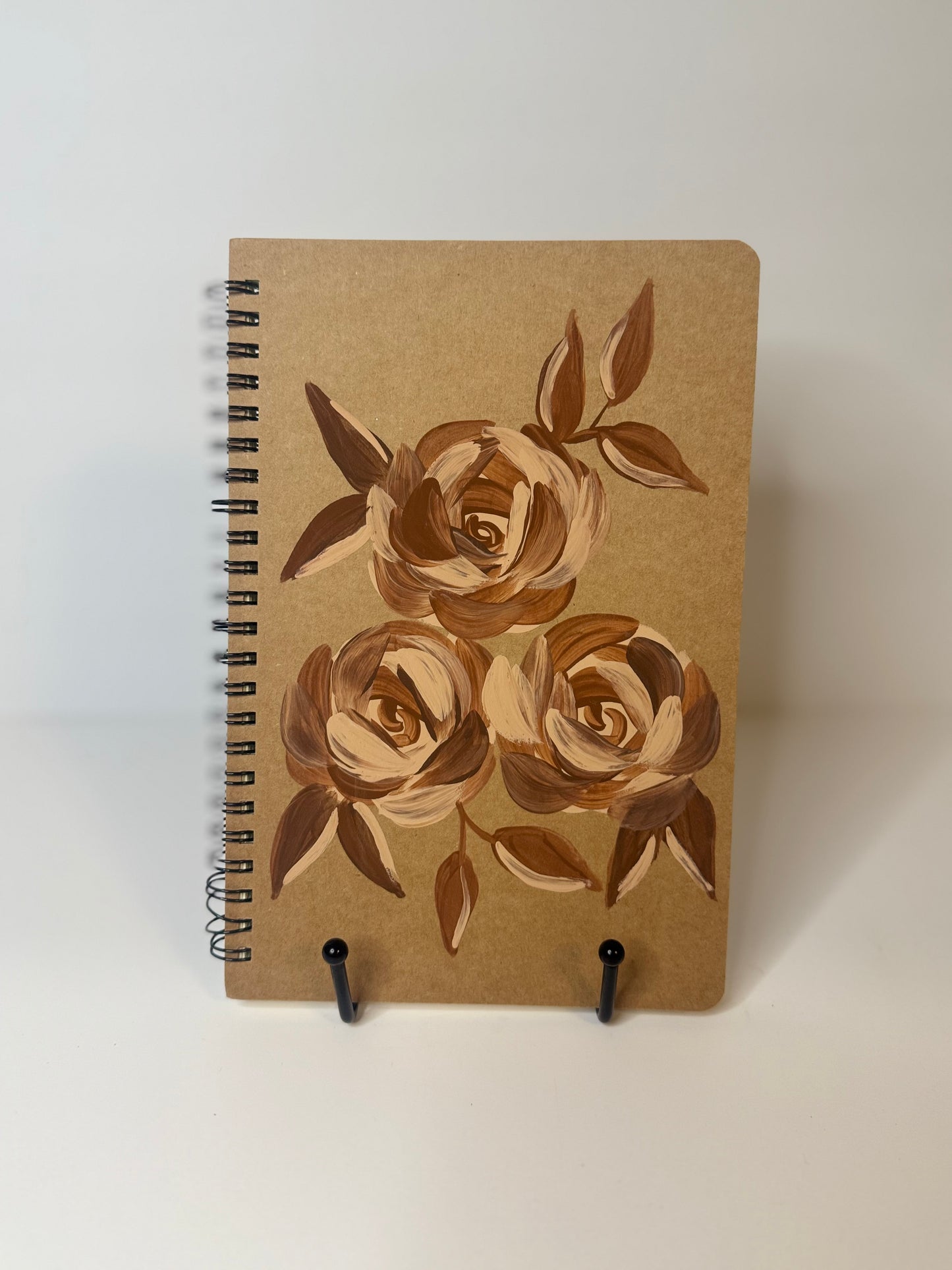 Kraft Notebook (Brown flowers)