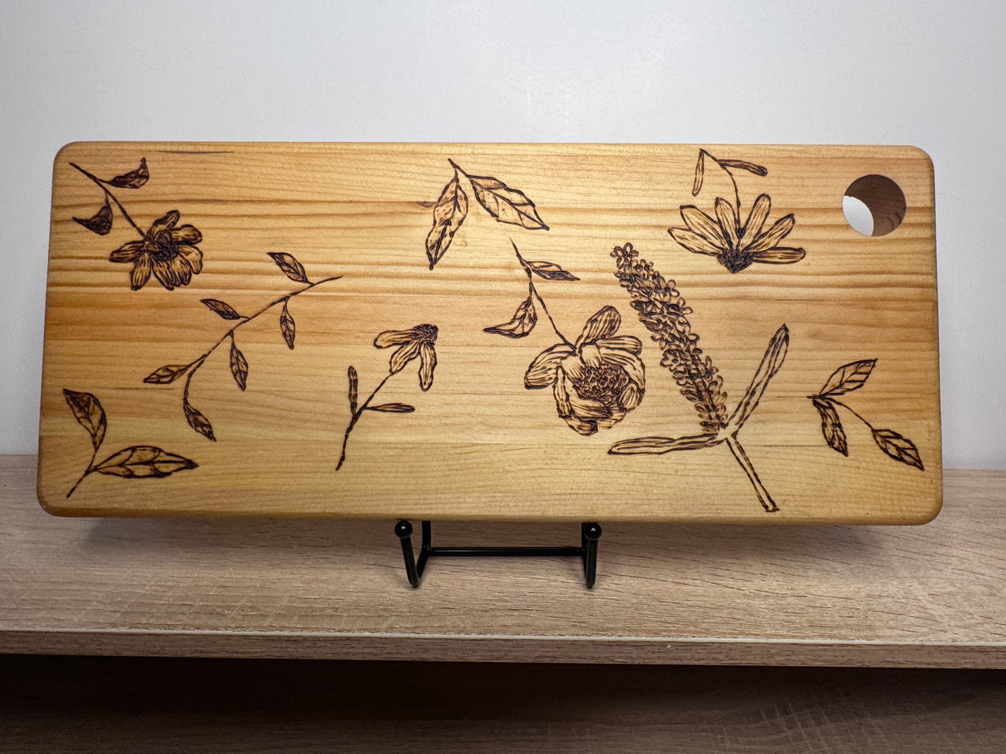 Serving board-wood burned design