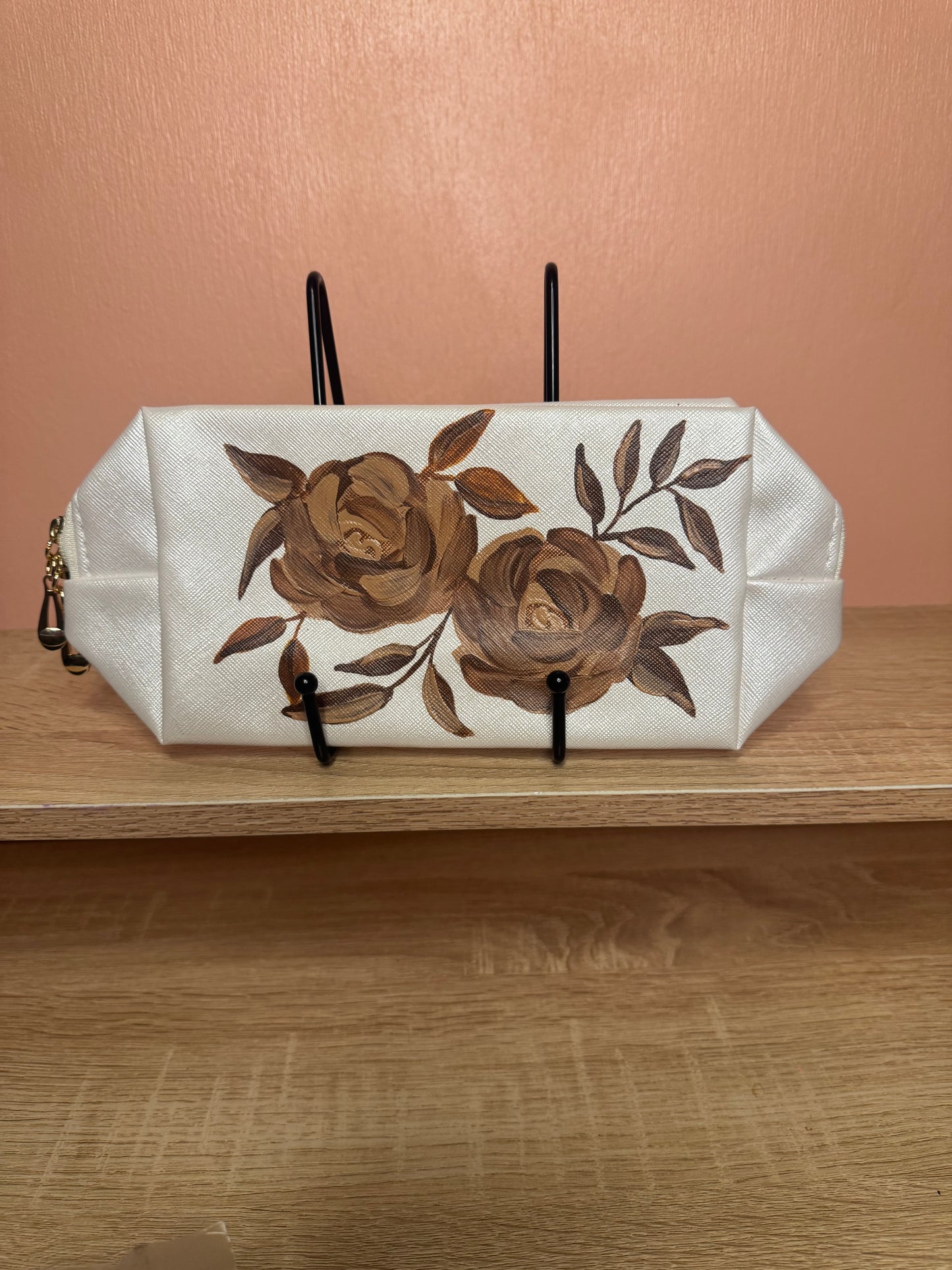 Makeup Travel Pouch (brown florals)