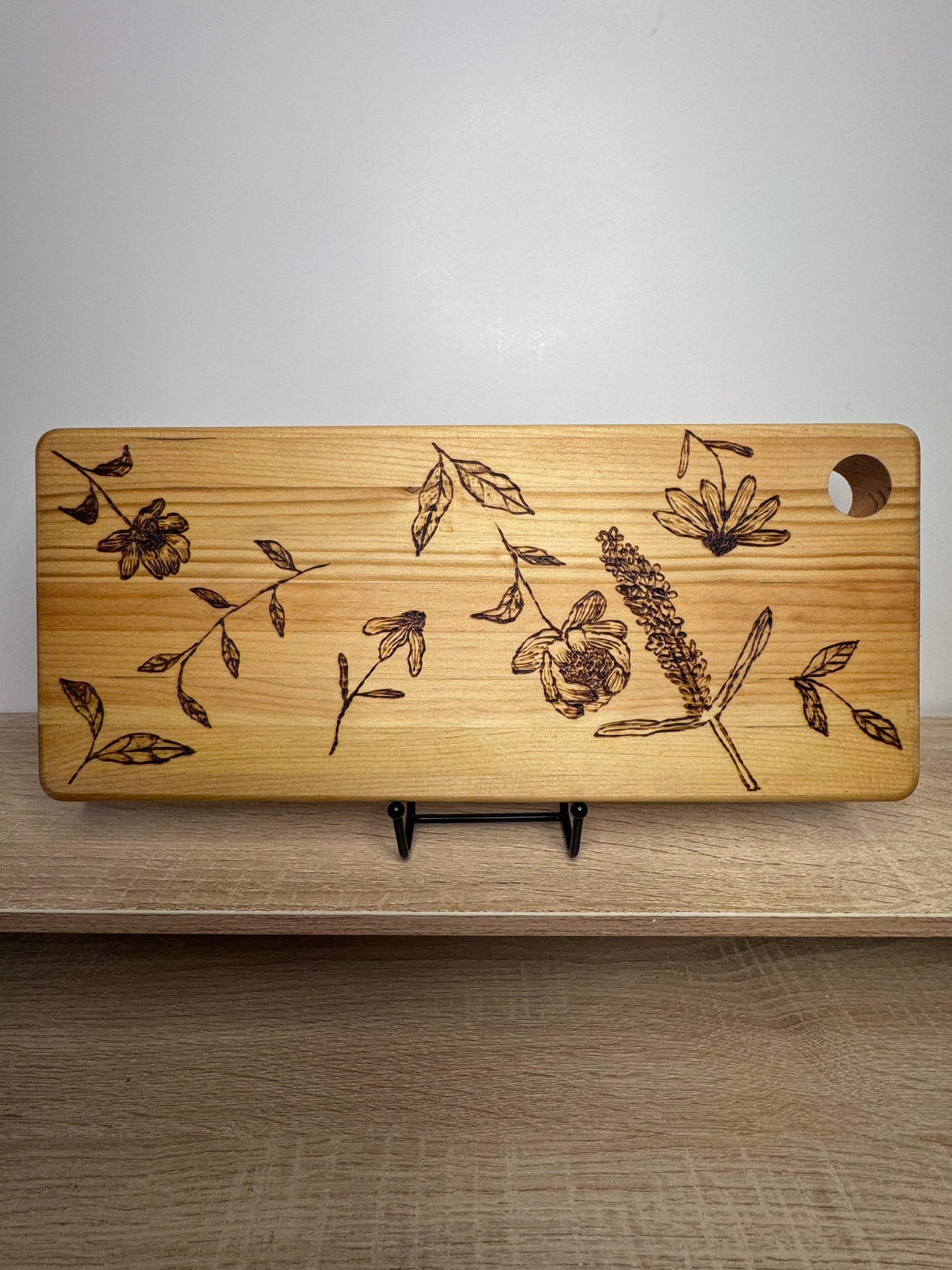 Serving board-wood burned design