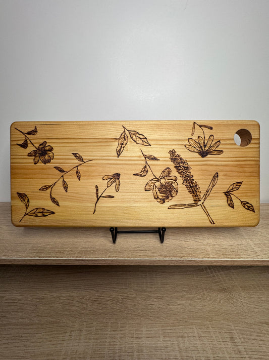 Serving board-wood burned design